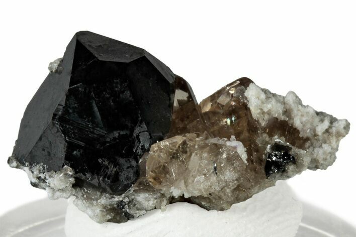 Lustrous Bixbyite on Champagne Topaz - Utah #309339